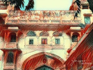 Hidden Haveli Facade in the walled city from heritage walk in Jaipur